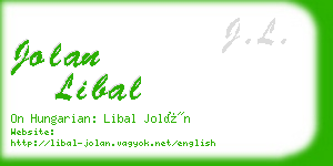 jolan libal business card